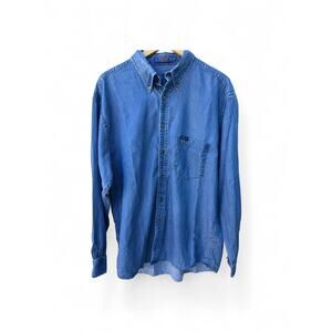 Pendleton Blue Dress Shirts Denim Shirt Large Lyocell Blend